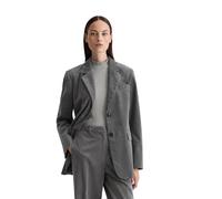 Longblazer MARC O'POLO "aus Organic-Cotton-Lyocell-Stretch", Damen, Gr. 34, castlerock, Samt, Obermaterial: 64% Baumwolle, 35% Lyocell, 1% Elasthan; Futter: 100% Viskose, unifarben, slim fit normal, M