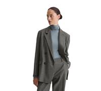 Longblazer MARC O'POLO "aus Wolle-Viskose-Mix-Stretch", Damen, Gr. 36, dunkelgrau, Flanell, Obermaterial: 39% Wolle (Schafwolle), 33% Polyester, 14% Viskose, 13% Polyamid, 1% Elasthan; Futter: 95% Pol