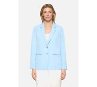 Longblazer BETTY BARCLAY "Damen mit Reverskragen", Damen, Gr. 36, powder blau, Obermaterial: 96% Polyester, 4% Elasthan. Futter: 100% Polyester, lässig geschnitten normal, Blazer Longblazer (63000519-