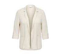 Longblazer ONLY CARMAKOMA "CARSIESTA 3/4 OPEN LIN BL BLAZE TLR NOOS", Damen, Gr. 54, moonbeam, Web, Obermaterial: 80% Viskose, 20% Leinen, unifarben, regular fit normal, mit Knopf, Blazer Longblazer (