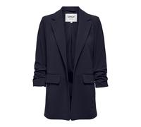 Longblazer ONLY "ONLKALINA 3/4 OPEN BLAZER CC TLR", Damen, Gr. 38, schwarz (night sky), Web, Obermaterial: 97% Polyester, 3% Elasthan, unifarben, loose fit hüftbedeckend, V-Ausschnitt, Blazer Longblaz