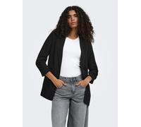 Longblazer ONLY "ONLKALINA 3/4 OPEN BLAZER CC TLR", Damen, Gr. 40, schwarz, Web, Obermaterial: 97% Polyester, 3% Elasthan, unifarben, loose fit hüftbedeckend, V-Ausschnitt, Blazer Longblazer, Material