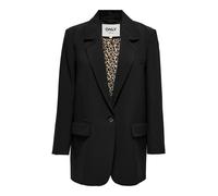 Longblazer ONLY "ONLLANA-BERRY L/S REG BLAZER TLR CS", Damen, Gr. 36, grün (schwarz detail:with leo lining), Obermaterial: 87% Polyester, 13% Elasthan, unifarben, regular fit, Blazer Longblazer (76053