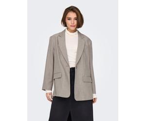 Longblazer ONLY "ONLLINDA LS BOYFR MEL BLAZER TLR NOOS", Damen, Gr. XL, fungi detail:melange, Web, Obermaterial: 97% Polyester, 3% Elasthan, meliert, oversize Po-bedeckend, tiefer V-Ausschnitt, Blazer