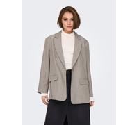 Longblazer ONLY "ONLLINDA LS BOYFR MEL BLAZER TLR NOOS", Damen, Gr. XS, fungi detail:melange, Web, Obermaterial: 97% Polyester, 3% Elasthan, meliert, oversize Po-bedeckend, tiefer V-Ausschnitt, Blazer