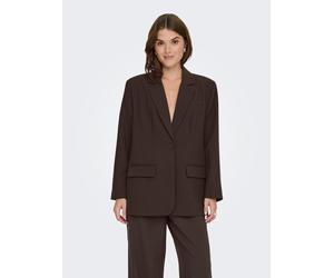 Longblazer ONLY "ONLLINDA-RAVEN L/S BF BLAZER TLR NOOS", Damen, Gr. 40, braun (coffee bean), Web, Obermaterial: 74% Polyester, 20% Viskose, 6% Elasthan, unifarben, oversize Po-bedeckend, Blazer Longbl