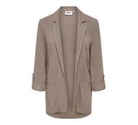 Longblazer ONLY "ONLSIESTA 3/4 OPEN LIN BL BLAZE TLR NOOS", Damen, Gr. 34, beige (walnut), Web, Obermaterial: 80% Viskose, 20% Leinen, unifarben, loose fit hüftbedeckend, V-Ausschnitt, Blazer Longblaz