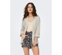 Longblazer ONLY "ONLSIESTA 3/4 OPEN LIN BL BLAZE TLR NOOS", Damen, Gr. 34, gelb (moonbeam), Web, Obermaterial: 80% Viskose, 20% Leinen, unifarben, loose fit hüftbedeckend, V-Ausschnitt, Blazer Longbla