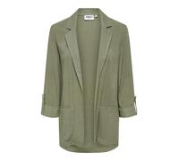 Longblazer ONLY "ONLSIESTA 3/4 OPEN LIN BL BLAZE TLR NOOS", Damen, Gr. 38, deep lichen grün, Web, Obermaterial: 80% Viskose, 20% Leinen, unifarben, loose fit hüftbedeckend, V-Ausschnitt, Blazer Longbl
