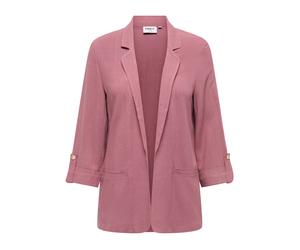 Longblazer ONLY "ONLSIESTA 3/4 OPEN LIN BL BLAZE TLR NOOS", Damen, Gr. 40, rose braun, Web, Obermaterial: 80% Viskose, 20% Leinen, unifarben, loose fit hüftbedeckend, V-Ausschnitt, Blazer Longblazer (