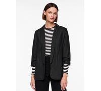 Longblazer PIECES "PCBOSELLA 3/4 GLITTER BLAZER NOOS", Damen, Gr. S, schwarz (schwarz detail:silber), Web, Obermaterial: 71% Polyester, 25% Viskose, 3% metallisierte Fasern, 1% Elasthan, leicht glänze
