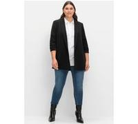 Longblazer SHEEGO "Longblazer", Damen, Gr. 44, schwarz, 100% Polyester, Blazer Longblazer (56764963-44) schwarz