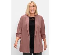 Longblazer SHEEGO "Longblazer", Damen, Gr. 58, rosa (rosenholz), 100% Polyester, Blazer Longblazer (79217403-58) rosenholz