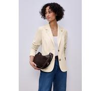 Longblazer STREET ONE, Damen, Gr. 44, smoke beige, Web, Obermaterial: 100% Polyester. Futter: 100% Polyester, unifarben, normal hüftbedeckend, V-Ausschnitt, Blazer Longblazer, im langen Schnitt mit St
