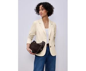 Longblazer STREET ONE, Damen, Gr. 44, smoke beige, Web, Obermaterial: 100% Polyester. Futter: 100% Polyester, unifarben, normal hüftbedeckend, V-Ausschnitt, Blazer Longblazer, im langen Schnitt mit St