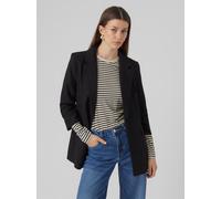 Longblazer VERO MODA "VMFRIDA LS REGULAR BLAZER NOOS", Damen, Gr. 38, grün (schwarz), Web, Obermaterial: 98% Polyester, 1% Elasthan, 1% Viskose, unifarben, regular fit Po-bedeckend, gerader Abschluss,