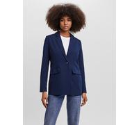 Longblazer VERO MODA "VMZELDA LS LOOSE BLAZER NOOS", Damen, Gr. 38, blau (navy blazer), Web, Obermaterial: 78% Polyester, 18% Viskose, 4% Elasthan, unifarben, loose fit Po-bedeckend, tiefer V-Ausschni