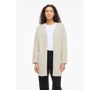 Longblazer VILA "VIGARDEN L/S LONG CARDIGAN - NOOS", Damen, Gr. S, beige (birch), Web, Obermaterial: 70% Baumwolle, 25% Polyester, 5% Elasthan, unifarben, regular fit normal, Blazer Longblazer (644750