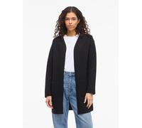 Longblazer VILA "VIGARDEN L/S LONG CARDIGAN - NOOS", Damen, Gr. S, schwarz (schwarz beauty), Web, Obermaterial: 70% Baumwolle, 25% Polyester, 5% Elasthan, unifarben, regular fit normal, Blazer Longbla