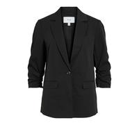 Longblazer VILA "VITILDE 3/4 BLAZER - NOOS", Damen, Gr. 36, schwarz beauty, Web, Obermaterial: 81% Polyester, 17% Viskose, 2% Elasthan, unifarben, hüftbedeckend, V-Ausschnitt, Blazer Longblazer, Mater
