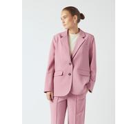 Longblazer Y.A.S "YASREEMAJ LS BLAZER NOOS", Damen, Gr. 40, lilas, Web, Obermaterial: 77% Polyester, 19% Viskose, 4% Elasthan, unifarben, oversize, V-Ausschnitt, Blazer Longblazer (32646856-40) lilas