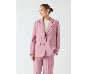 Longblazer Y.A.S "YASREEMAJ LS BLAZER NOOS", Damen, Gr. 42, lilas, Web, Obermaterial: 77% Polyester, 19% Viskose, 4% Elasthan, unifarben, oversize, V-Ausschnitt, Blazer Longblazer (32646856-42) lilas