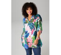 Longbluse ANISTON PLUS, Damen, Gr. 52, rosa (stein, marine, dunkelgrün, lachs, fuchsia, smaragd, gelb, petrolgrün, royalblau, apfelgrün, orange, rosa, hellgrau, weiß), Web, Obermaterial: 60% Baumwolle