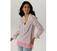 Longbluse ANISTON SELECTED, Damen, Gr. 48, rosa (rose, mintgrün, weiß), Web, Obermaterial: 100% Viskose, bedruckt, gemustert, lässig geschnitten Po-bedeckend, V-Ausschnitt, 2-Knopf-Manschette, Blusen