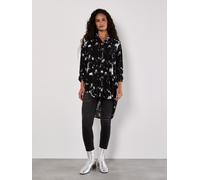Longbluse APRICOT "Longshirt", Damen, Gr. S (36), schwarz, gewebt, Obermaterial: 100% Viskose CV., gemustert, Krempelärmel krempelbar, Blusen Longbluse, mit Wolkendruck (70413658-S) schwarz