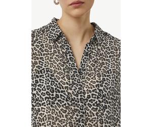 Longbluse aus Chiffon mit Leo-Print beige 34