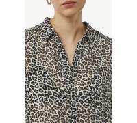 Longbluse aus Chiffon mit Leo-Print beige 36