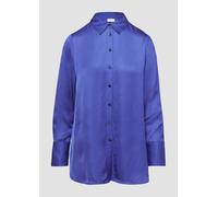 Longbluse aus Viskosesatin mit Metallknöpfen 44 blau 2158012.5605.44