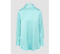 Longbluse aus Viskosesatin mit Perlmuttknöpfen 36 türkis 2158458.6149.36