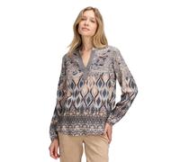 Longbluse BETTY BARCLAY "Damen mit Stehkragen", Damen, Gr. 38, beige (grau, beige), Obermaterial: 100% Viskose, figurumspielend normal, Rundhals, Blusen Longbluse (24016601-38) grau, beige