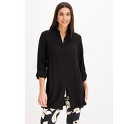 Longbluse BONPRIX, Damen, Gr. 38, schwarz, Web, Obermaterial: 100% Viskose, festlich, gerade, Blusen Longbluse, gerade Passform, mit langem Arm, aus Viskose, mit Stehkragen (90302961-38) schwarz
