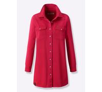 Longbluse CASUAL LOOKS, Damen, Gr. 38, rot (erdbeere), 100% Baumwolle, unifarben, Blusen Longbluse (88830833-38) erdbeere