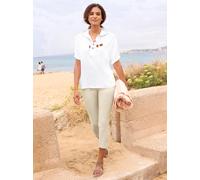 Longbluse CASUAL LOOKS, Damen, Gr. 42, ecru, 100% Viskose, unifarben, Rundhals, Blusen Longbluse (90848724-42) ecru