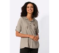 Longbluse CASUAL LOOKS, Damen, Gr. 42, schlamm, 100% Viskose, unifarben, Rundhals, Blusen Longbluse (54230510-42) schlamm