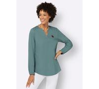Longbluse CASUAL LOOKS, Damen, Gr. 46, grün (jade), 100% Baumwolle, unifarben, Rundhals, Blusen Longbluse (12749506-46) jade