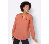 Longbluse CASUAL LOOKS, Damen, Gr. 48, orange (papaya), 100% Baumwolle, unifarben, Rundhals, Blusen Longbluse (87266260-48) papaya