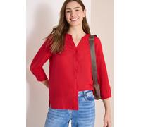 Longbluse CECIL, Damen, Gr. S (38), fresh rot, Web, 55% Leinen, 45% Viskose, unifarben, klassisch normal, Rundhals, Bündchen, Blusen Longbluse, mit 3/4 Ärmeln (53774904-S) fresh rot