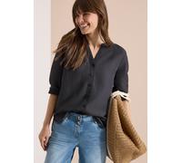 Longbluse CECIL, Damen, Gr. XL (44), volcanic grau, Web, 55% Leinen, 45% Viskose, unifarben, klassisch normal, Rundhals, Bündchen, Blusen Longbluse, mit 3/4 Ärmeln (21353659-XL) volcanic grau