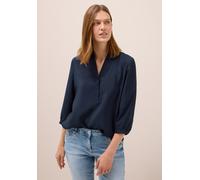 Longbluse CECIL, Damen, Gr. XS (36), blau (urban dunkelblau), Stoff, 84% Modal, 16% Polyester, unifarben, normal lang, V-Ausschnitt, Bündchen, Blusen Longbluse, mit 3/4 Ärmeln (86311204-XS) urban dunk