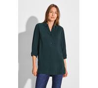 Longbluse CECIL, Damen, Gr. XS (36), grün (fir grün), Stoff, 84% Modal, 16% Polyester, unifarben, gerade normal, V-Ausschnitt, Bündchen, Blusen Longbluse, mit 3/4 Ärmeln (31455335-XS) fir grün