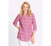 Longbluse CLASSIC BASICS, Damen, Gr. 44, pink (hellrosé, magenta, bedruckt), 100% Polyester, gemustert, mehrfarbig, Blusen Longbluse (22930528-44) hellrosé, magenta, bedruckt
