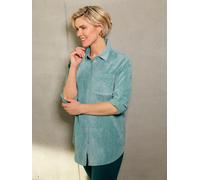Longbluse CLASSIC BASICS, Damen, Gr. 52, grün (salbei), 82% Polyester, 15% Polyamid, 3% Elasthan, unifarben, Blusen Longbluse (29310255-52) salbei