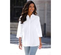 Longbluse CLASSIC BASICS, Damen, Gr. 56, weiß, 100% Baumwolle, unifarben, Blusen Longbluse (18045644-56) weiß