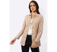 Longbluse CREATION L, Damen, Gr. 46, beige (elfenbein, beige, gemustert), 70% Baumwolle, 30% Polyamid, gemustert, Blusen Longbluse (65188449-46) elfenbein, beige, gemustert