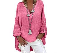 Longbluse Damen Lässig Für Strand Pullover Elegant V Ausschnitt Sommer