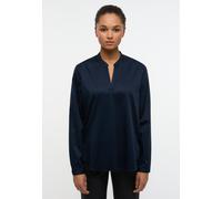 Longbluse ETERNA "LOOSE FIT", Damen, Gr. 40, blau (dunkelblau), 95% Baumwolle, 5% Elasthan, normal, Blusen Longbluse, EASY IRON (bügelleicht) (65445869-40) dunkelblau